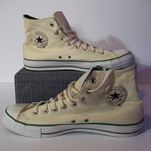 Converse All Star Chuck Taylor High Top - Ivory - Green Fleece lining - Men 11